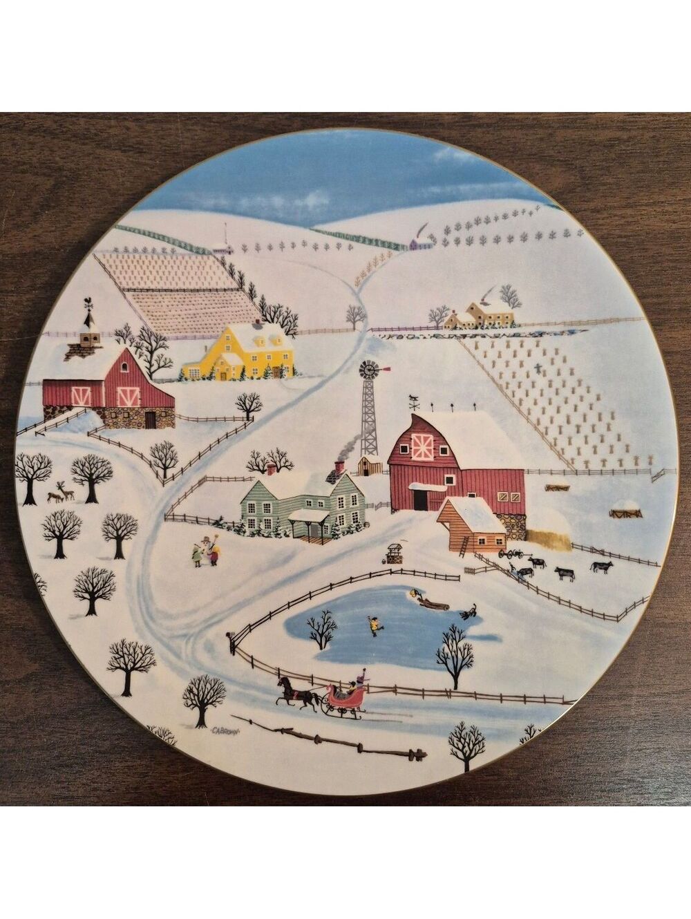 Royal Doulton 'Sleigh Bells' Collectors Plate by C.A. Brown - 1977 Limited Ed.